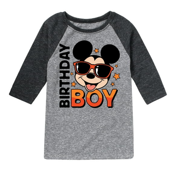 Mickey & Friends - Mickey Birthday Boy - Toddler And Youth Girls Raglan Graphic T-Shirt