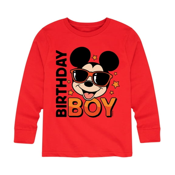 Mickey & Friends - Mickey Birthday Boy - Youth Long Sleeve Graphic T-Shirt