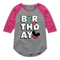 thumbnail image 1 of Mickey & Friends - Mickey Birthday Icons - Toddler And Youth Girls Raglan Graphic T-Shirt, 1 of 4