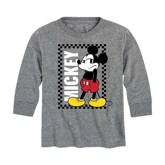 Mickey & Friends - Mickey Checker Frame - Youth Long Sleeve Graphic T-Shirt