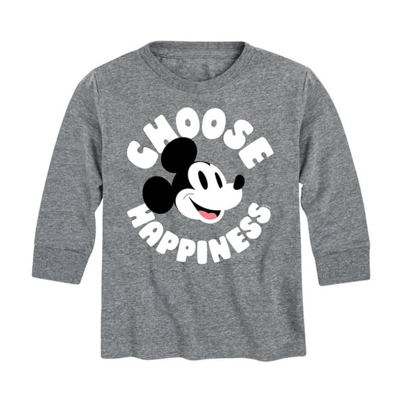Mickey & Friends - Mickey Choose Happiness - Toddler And Youth Long Sleeve Graphic T-Shirt
