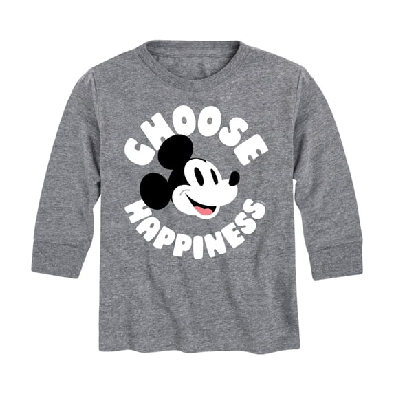 Mickey & Friends - Mickey Choose Happiness - Toddler And Youth Long Sleeve Graphic T-Shirt
