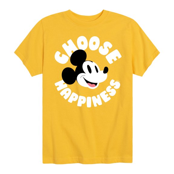 Mickey & Friends - Mickey Choose Happiness - Toddler And Youth Short Sleeve Graphic T-Shirt