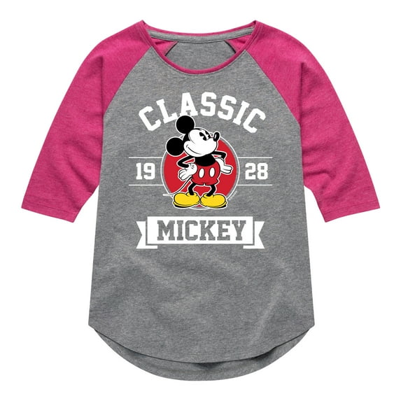Mickey & Friends - Mickey Classic 1928 - Toddler And Youth Girls Raglan Graphic T-Shirt