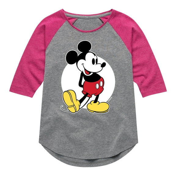 Mickey & Friends - Mickey Classic - Toddler And Youth Girls Raglan Graphic T-Shirt