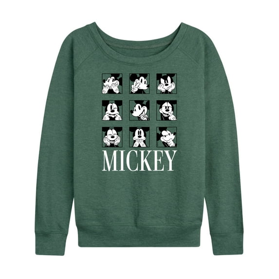 Mickey & Friends - Mickey Expression Boxes - Women's Lightweight French Terry Long Sleeve Shirt