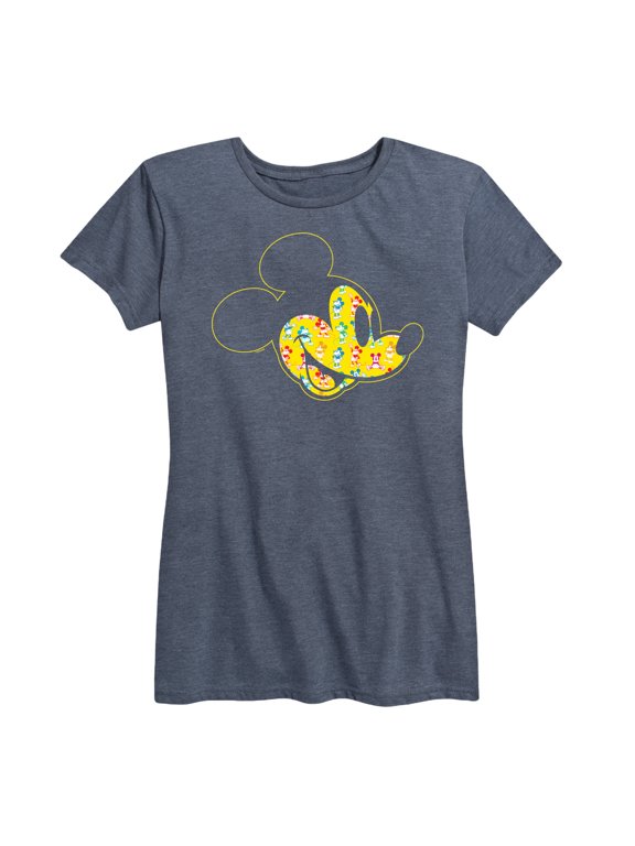 - Mickey Face Fill Women's Short Sleeve Graphic T-Shirt