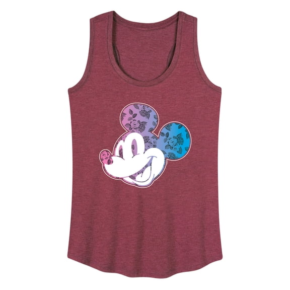 Mickey & Friends - Mickey Floral Gradient Fill - Women's Racerback Tank Top