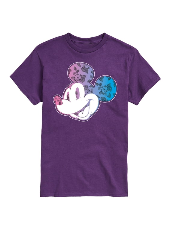 - Mickey Floral Logo Men's Short Sleeve Graphic T-Shirt