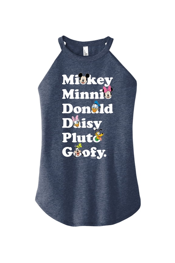 Mickey & Friends - Mickey Friends Character List - Juniors High Neck Tank Top