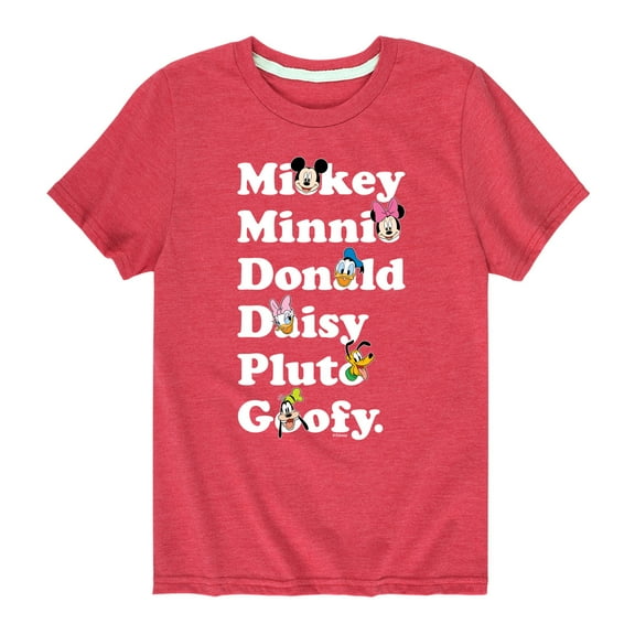 Mickey & Friends - Mickey Friends Character List - Toddler And Youth Short Sleeve Graphic T-Shirt