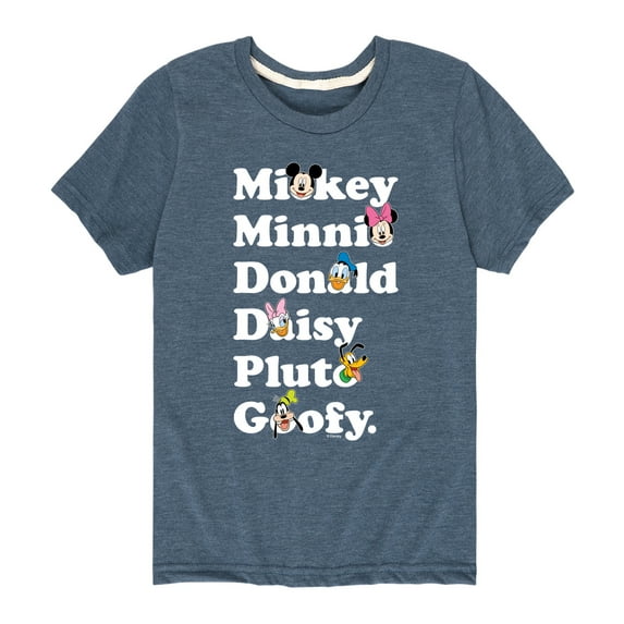Mickey & Friends - Mickey Friends Character List - Toddler And Youth Short Sleeve Graphic T-Shirt