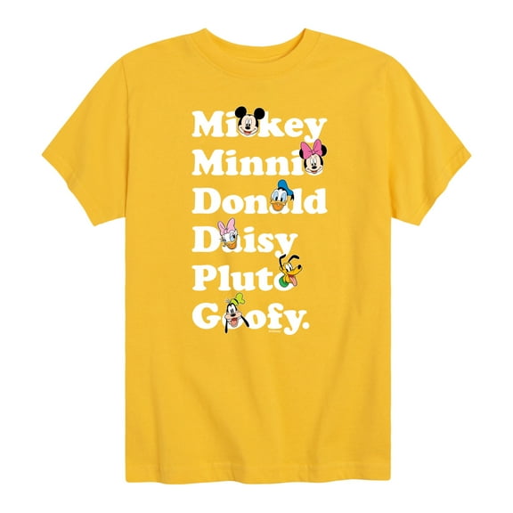 Mickey & Friends - Mickey Friends Character List - Toddler And Youth Short Sleeve Graphic T-Shirt