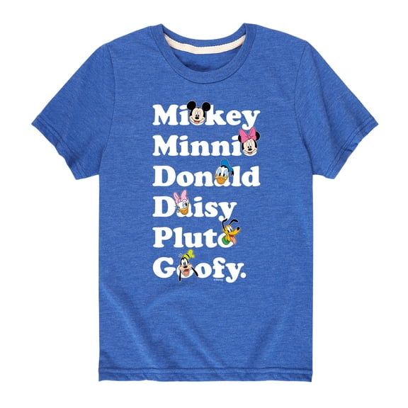 Mickey & Friends - Mickey Friends Character List - Toddler And Youth Short Sleeve Graphic T-Shirt