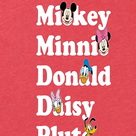 Mickey & Friends - Mickey Friends Character List - Women's Short Sleeve Graphic T-Shirt