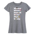 thumbnail image 1 of Mickey & Friends - Mickey Friends Character List - Women's Short Sleeve Graphic T-Shirt, 1 of 5