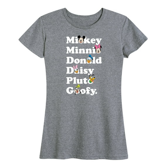 Mickey & Friends - Mickey Friends Character List - Women's Short Sleeve Graphic T-Shirt