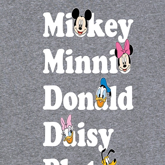 Mickey & Friends - Mickey Friends Character List - Women's Short Sleeve Graphic T-Shirt