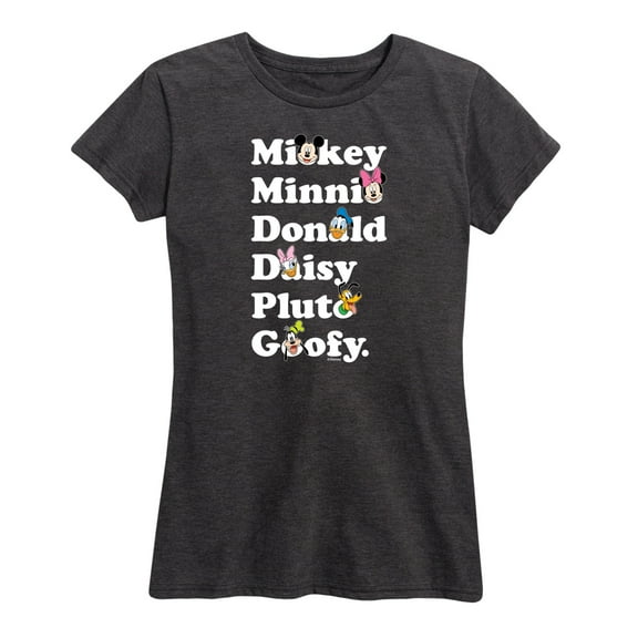 Mickey & Friends - Mickey Friends Character List - Women's Short Sleeve Graphic T-Shirt