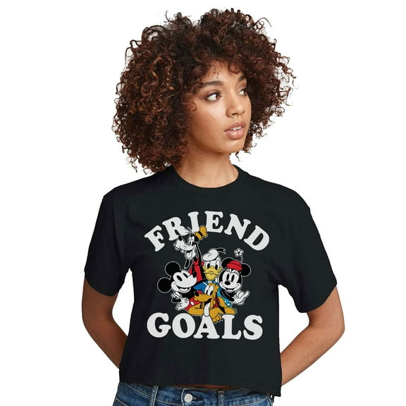 Mickey & Friends - Mickey & Friends Friend Goals - Juniors Cropped Cotton Blend T-Shirt