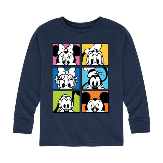 Mickey & Friends - Mickey Friends Grid - Toddler And Youth Long Sleeve Graphic T-Shirt