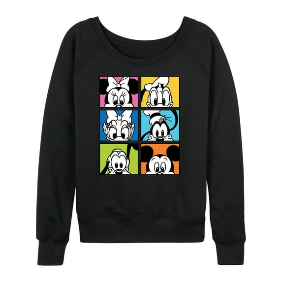 Mickey & Friends - Mickey Friends Grid - Women's Lightweight French Terry Long Sleeve Shirt