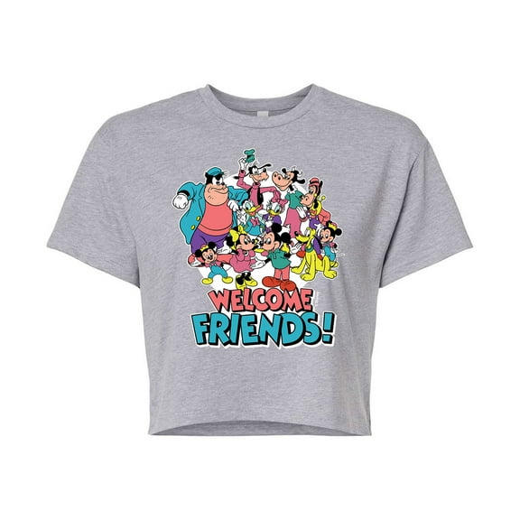 Mickey & Friends - Mickey & Friends Welcome - Juniors Cropped Cotton Blend T-Shirt