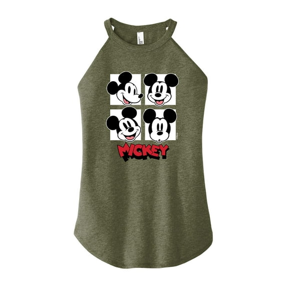 Mickey & Friends - Mickey Grid - Juniors High Neck Tank Top