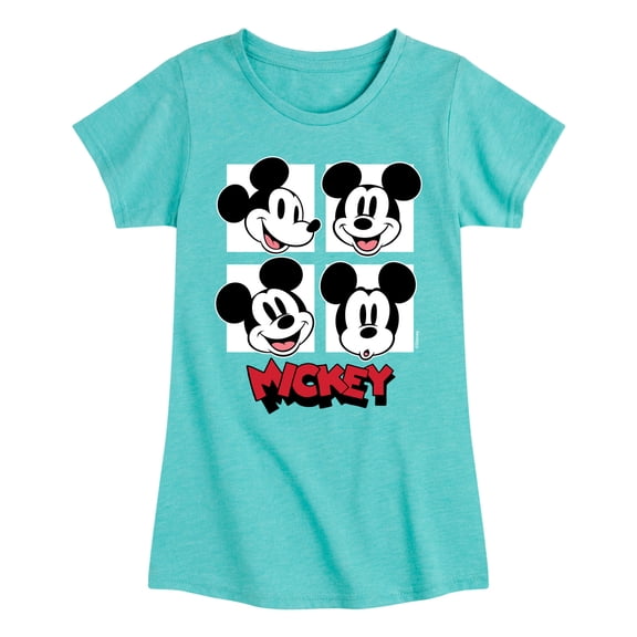 Mickey & Friends - Mickey Grid - Toddler And Youth Girls Short Sleeve Graphic T-Shirt