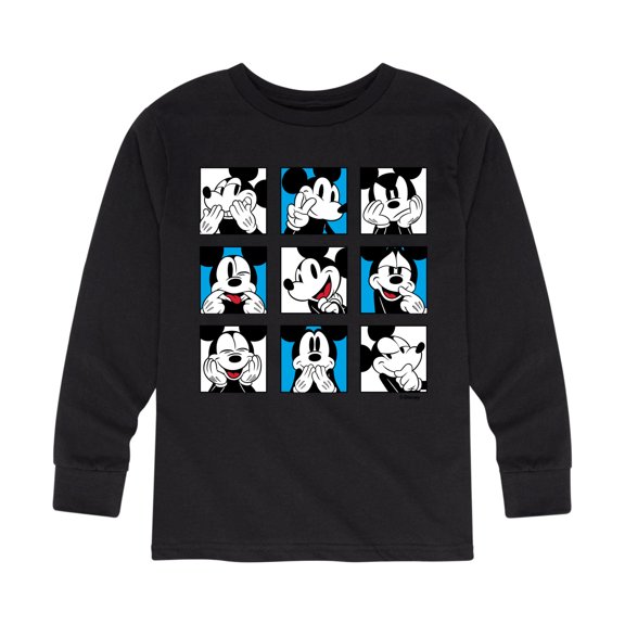 Mickey & Friends - Mickey Grid - Toddler And Youth Long Sleeve Graphic T-Shirt
