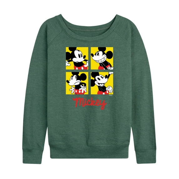 Mickey & Friends - Mickey Grid - Women's Lightweight French Terry Long Sleeve Shirt