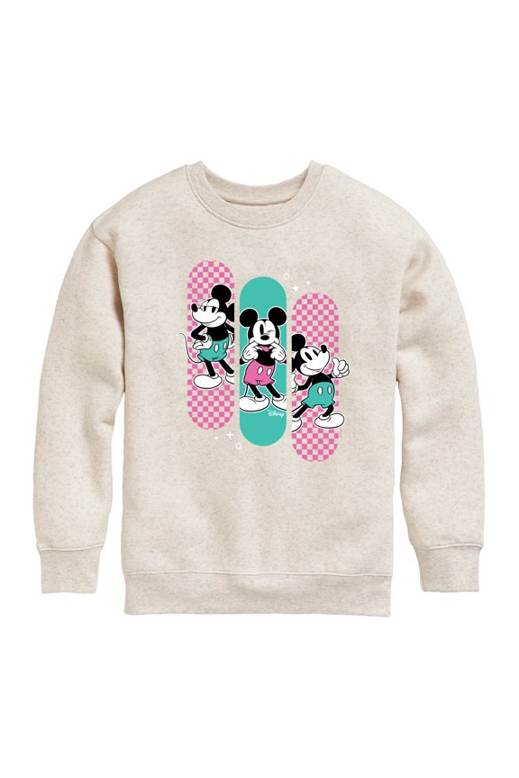 - Mickey & Friends - Mickey Happy Expressions - Retro Style - Toddler And Youth Long Sleeve Graphic T-Shirt