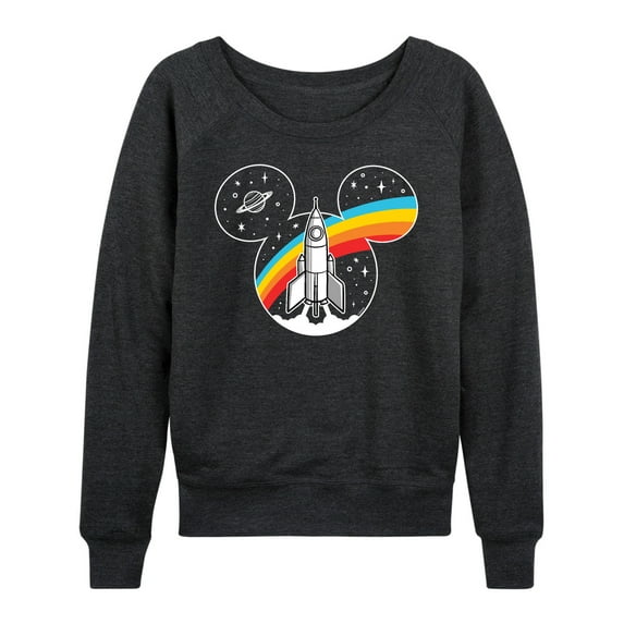 Mickey & Friends - Mickey Head Retro Space - Women's Lightweight French Terry Long Sleeve Shirt