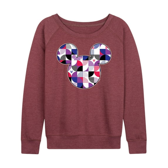 Mickey & Friends - Mickey Head Solid Geo - Women's Lightweight French Terry Long Sleeve Shirt