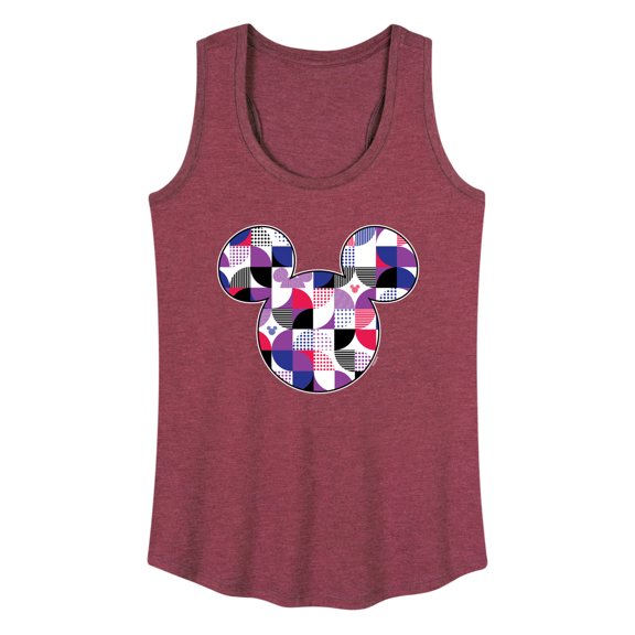 Mickey & Friends - Mickey Head Solid Geo - Women's Racerback Tank Top