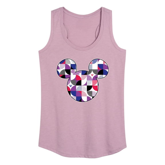 Mickey & Friends - Mickey Head Solid Geo - Women's Racerback Tank Top