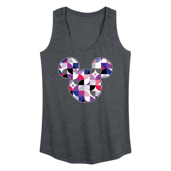 Mickey & Friends - Mickey Head Solid Geo - Women's Racerback Tank Top