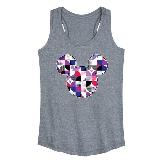 Mickey & Friends - Mickey Head Solid Geo - Women's Racerback Tank Top