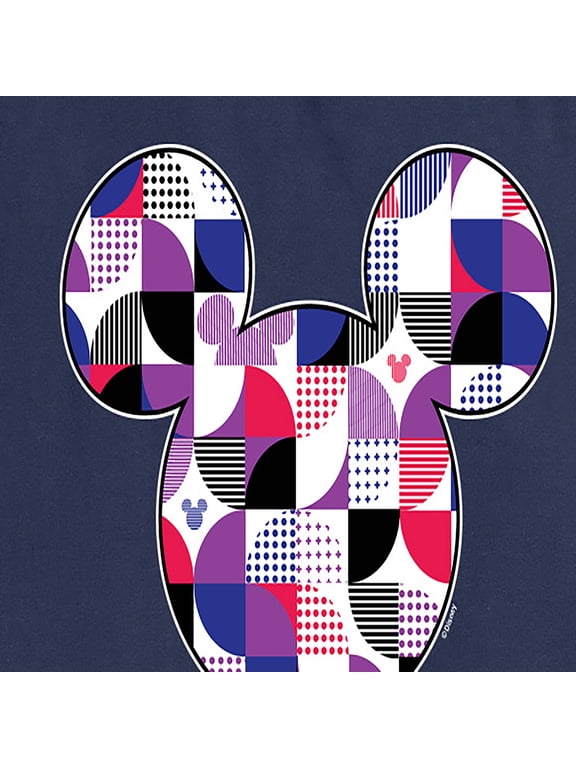 - Mickey Head Solid Geo Women's Short Sleeve Graphic T-Shirt