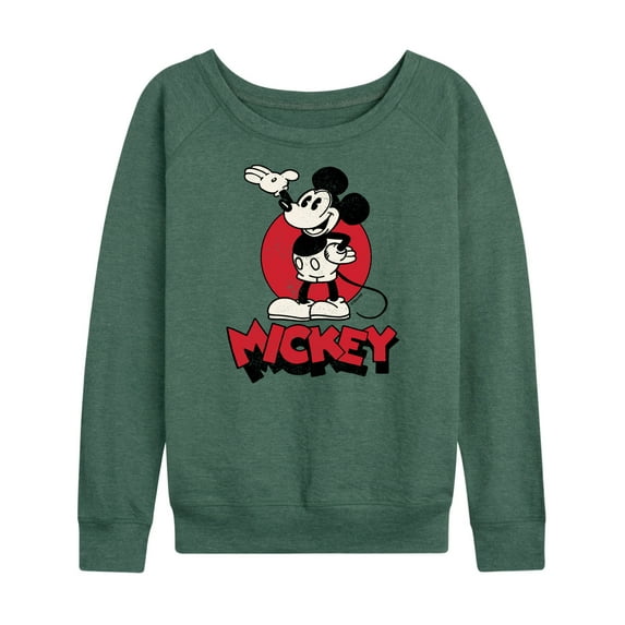 Mickey & Friends - Mickey Heritage - Women's Lightweight French Terry Long Sleeve Shirt