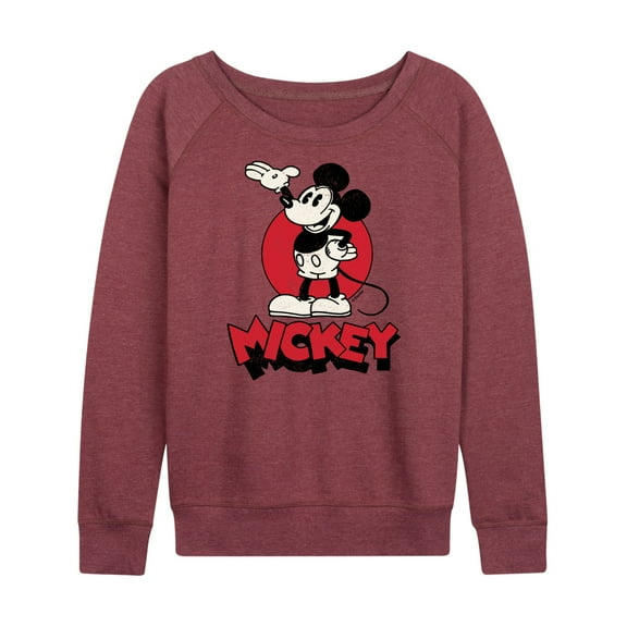 Mickey & Friends - Mickey Heritage - Women's Lightweight French Terry Long Sleeve Shirt