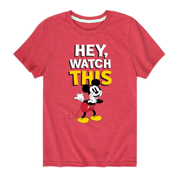 Mickey & Friends - Mickey Hey, Watch This - Youth Short Sleeve Graphic T-Shirt