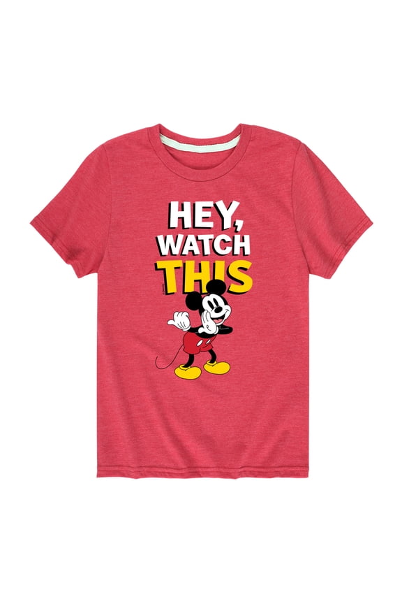 Mickey & Friends - Mickey Hey, Watch This - Youth Short Sleeve Graphic T-Shirt