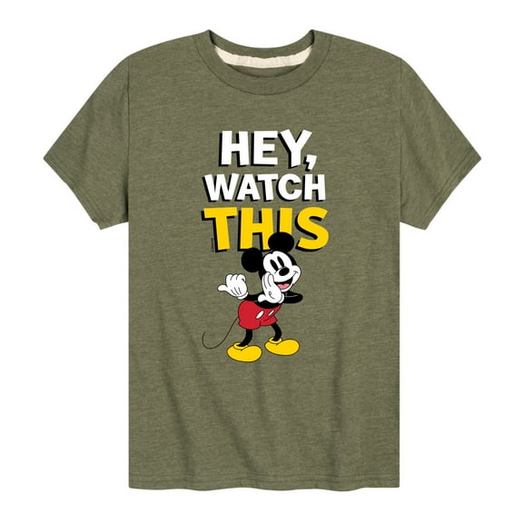 Mickey & Friends - Mickey Hey, Watch This - Youth Short Sleeve Graphic T-Shirt