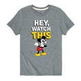 thumbnail image 1 of Mickey & Friends - Mickey Hey, Watch This - Youth Short Sleeve Graphic T-Shirt, 1 of 5