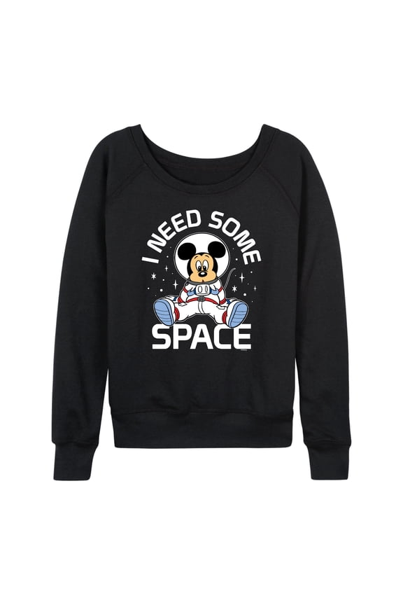 Mickey & Friends - Mickey I Need Some Space - Women's Lightweight French Terry Long Sleeve Shirt