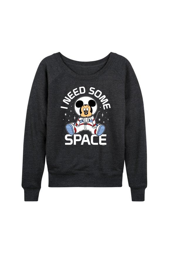 Mickey & Friends - Mickey I Need Some Space - Women's Lightweight French Terry Long Sleeve Shirt