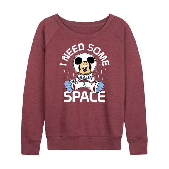 Mickey & Friends - Mickey I Need Some Space - Women's Lightweight French Terry Long Sleeve Shirt