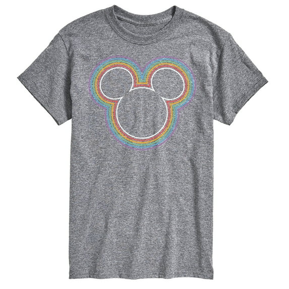 Mickey & Friends - Mickey Logo Rainbow Outline - Men's Short Sleeve Graphic T-Shirt