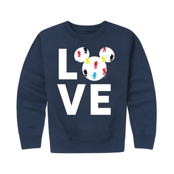 Mickey & Friends - Mickey Love Fill - Toddler And Youth Crewneck Fleece Sweatshirt